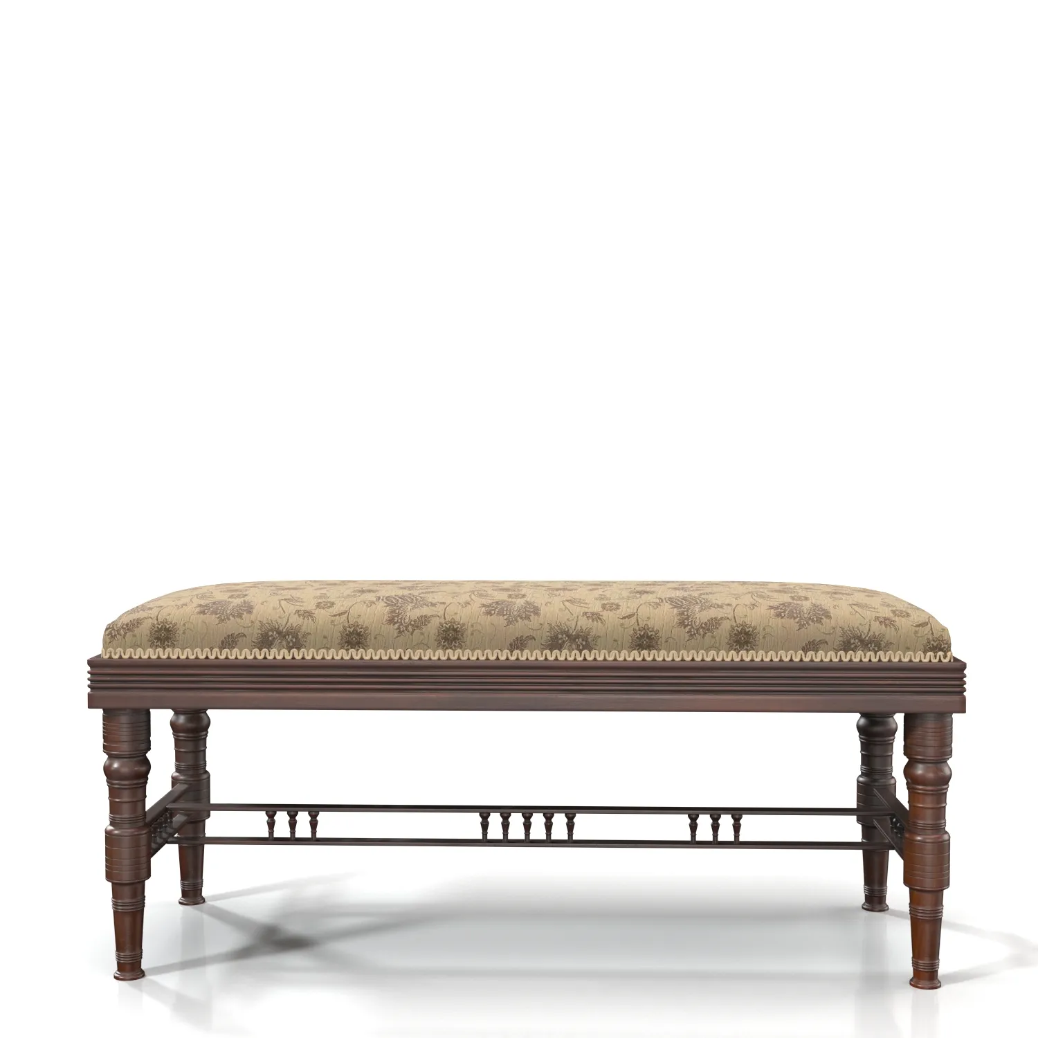 Edwardian Mahogany Duet Piano Stool PBR 3D Model_04